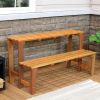 24" Brown Solid Wood Garden Plant Stand