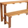 24" Brown Solid Wood Garden Plant Stand