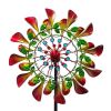 78" Red Green And Yellow Metal Windmill