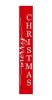 47" Red And White Solid Wood Merry Christmas Christmas Snow Scene Porch Sign