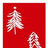 47" Red And White Solid Wood Christmas Christmas Trees Porch Sign