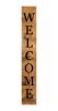 47" Black And Natural Solid Wood Welcome Porch Sign