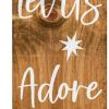 59" Natural And White Solid Wood Christmas Nativity Porch Sign