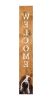47" Natural And White Solid Wood Basset Hound Welcome Porch Sign