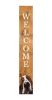 59" Natural And White Solid Wood Basset Hound Welcome Porch Sign