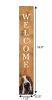 59" Natural And White Solid Wood Basset Hound Welcome Porch Sign