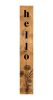 59" Black And Natural Solid Wood Wildflowers Hello Porch Sign