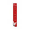 59" Red And White Solid Wood Happy Holidays Christmas Reindeer Porch Sign