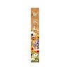 47" Green Natural And White Solid Wood Welcome Porch Sign