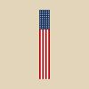 59" Red White And Blue Stars And Stripes Solid Wood Porch Sign