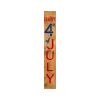 47" Natural Red White And Blue Solid Wood Happy July 4th Porch Sign