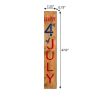 47" Natural Red White And Blue Solid Wood Happy July 4th Porch Sign