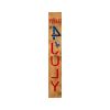 59" Natural Red White And Blue Solid Wood Happy July 4th Porch Sign