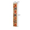 47" Natural Red And Blue Solid Wood God Bless America Porch Sign