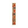 59" Natural Red And Blue Solid Wood God Bless America Porch Sign