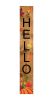 59" Black Natural And Orange Solid Wood Hello Porch Sign