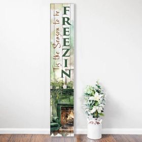 46" Brown White And Green Solid Wood Tis The Season To Be Jolly Porch Sign