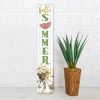 Outdoor46" White Yellow And Green Solid Wood Bicycle Floral Hello Summer Porch Sign