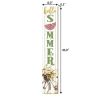 Outdoor46" White Yellow And Green Solid Wood Bicycle Floral Hello Summer Porch Sign