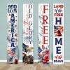 46" Red White And Blue Solid Wood God Bless America Porch Sign