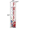 46" Red White And Blue Solid Wood Land of the Free Porch Sign