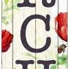 46" White Green And Red Solid Wood Front Porch Sittin' Butterfly Porch Sign