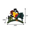 8" Black Yellow Red And Green Cast Iron Rooster Garden Hose Hanger