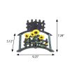 7" Yellow Black And Green Iron Sunflowers Garden Hose Hanger