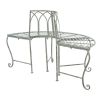Half-Circle Outdoor Patio Garden Wrought Iron Tree Bench in Antique Green
