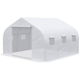 Greenhouse w/ White PE Cover and Heavy Duty Steel Frame 11.5' x 10' x 6.5'