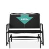 2 Seat Mesh Patio Loveseat Swing Glider Rocker with Armrests in Black