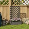 Outdoor Raised Garden Bed Planter Box with Lattice Trellis in Grey Wood Finish