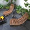 Premium Acacia Wood Rocking Chair Widened High Back Slatted Seat