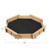 Outdoor Kid's Octagonal Sandbox in Natural Wood Finish