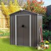 5 x 3 ft. Outdoor Grey Metal Garden Storage Shed