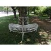 Half-Circle Outdoor White Powder Coated Aluminum Tree Bench