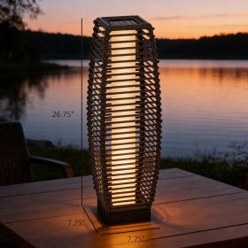 Solar Floor Lamp, Outdoor Garden Lantern Pathway Light & Decorative Driveway Lighting with Auto On/Off LED Lights