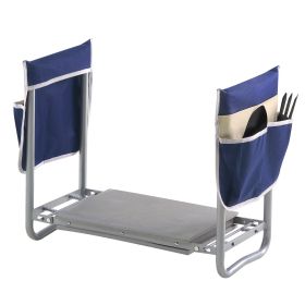 Garden Kneeler and Seat, 11 in Wide Kneeling Pad, Heavy Duty Garden Kneeling Stool, Folding Garden Seat with 2 Tool Bags, Relieve Knee & Back Pai