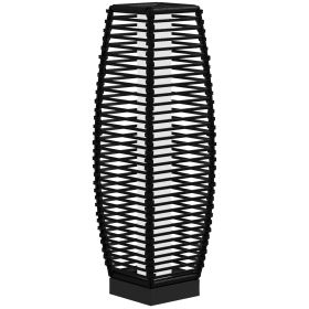 Solar Floor Lamp, Outdoor Rattan Garden Lantern Pathway Light & Decorative Driveway Lighting with Auto On/Off LED Lights for Porch, Yard, Lawn