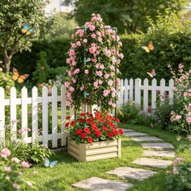 Cream Galvanized Planter Box 24' X 24' X 73.5' Raised Garden Bed