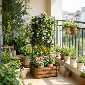 24x24x55 galvanized steel elevated garden bed planting box