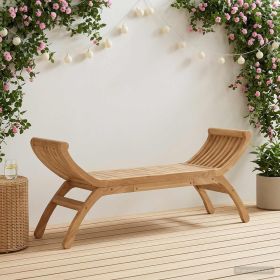 Garden Bench 2 -Seater 49.61 in Solid Teak Wood Natural