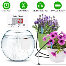 Smart Auto Plant Watering Device Low Noise 4W Efficient Drip Irrigation Kit with Low Water & Low Battery Alarm