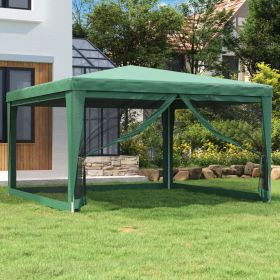 Party Tent with 4 Mesh Sidewalls Green 13.1'x13.1'HDPE