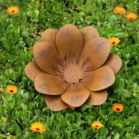 Wrought Iron King Flower - Rust Color