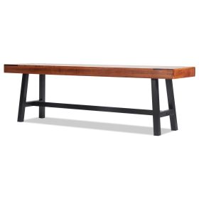 Outdoor Bench, 63 inches Wood Garden Bench with Metal Leg for Outdoors, Outdoor Garden Park Bench, 500 lbs Load Capacity Bench