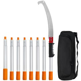 Manual Pole Saw,4.6-9.8 ft Extendable Tree Pruner, Sharp Steel Blade for High Branches Trimming