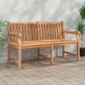 Garden Bench Light Brown Solid Teak Wood Extra Heavy Durable
