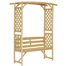 Patio Garden Bench, Wooden Bench, Outdoor Bench for Vines/Climbing Plants, Natural