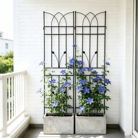 2 Pack Metal Garden Trellis 71" x 17.7" Rustproof Trellis for Climbing Plants Outdoor Flower Support Black